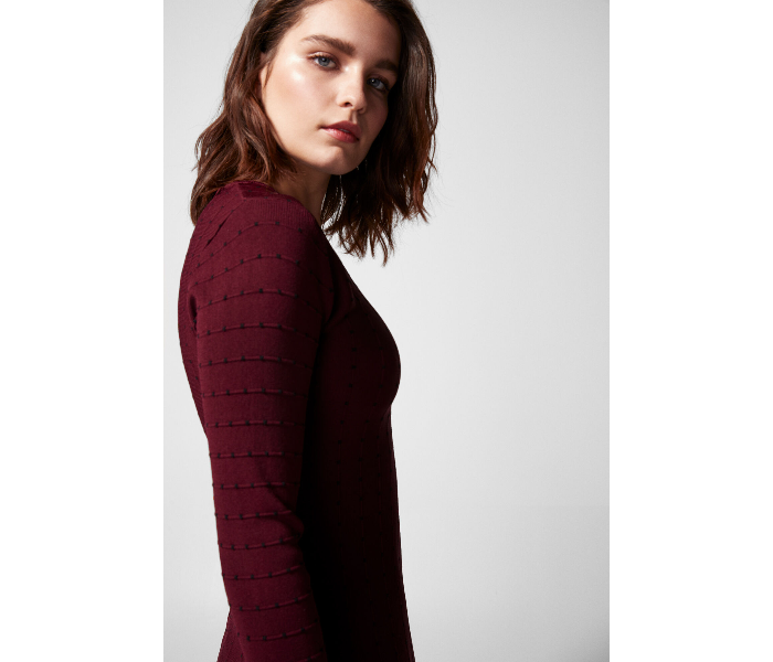 Springfield AW18 Long Sleeve Knitwear X-Small For Women - Maroon - Zoom Image 3