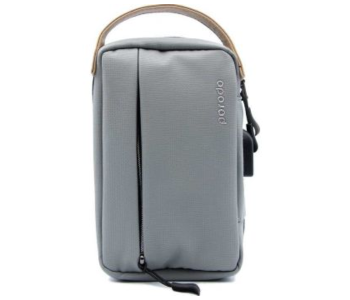 Porodo 8.2 inch IPX3 Water-Resistant Fabric with USB Connector Storage Bag - Gray - Zoom Image 1