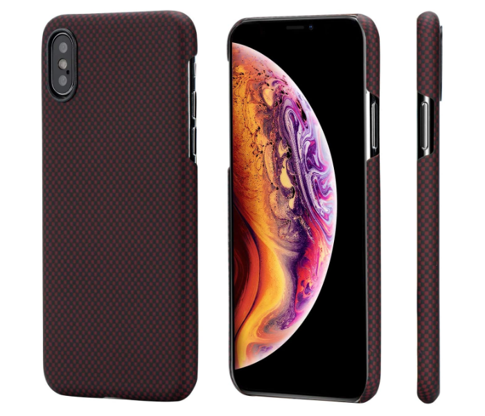 Pitaka 5.8 inch MagEz Case for iPhone XS - Black and Red Plain - Zoom Image 1