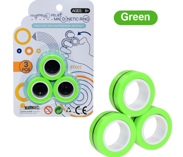 Magnetic Fun Spin Relief Stress Finger Game Attention Roller Ring - Green - Zoom Image