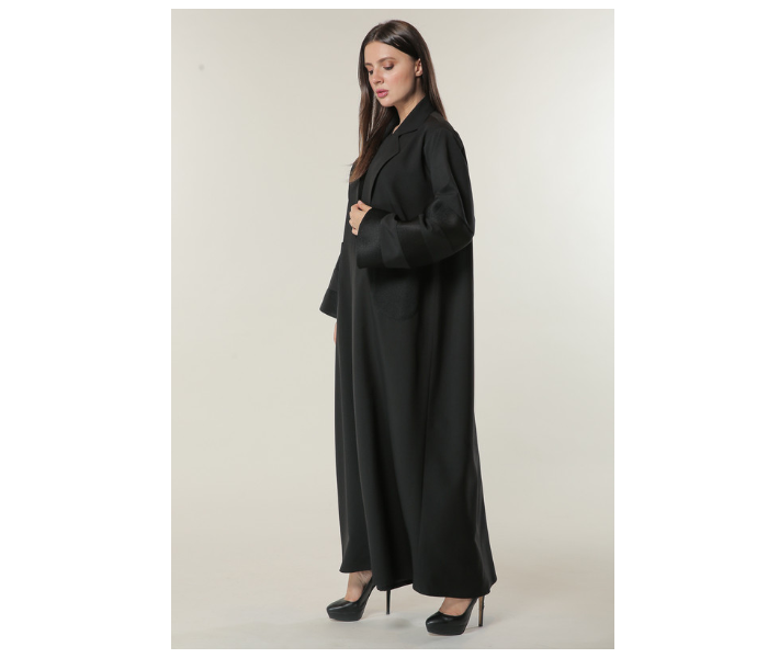 Moistreet Large Black Casual Coat Style Abaya - Zoom Image 2