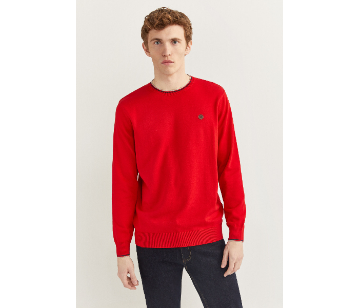 Springfield SS20 Long Sleeve Knitwear Fantasy Cotton Medium For Men - Red - Zoom Image 1