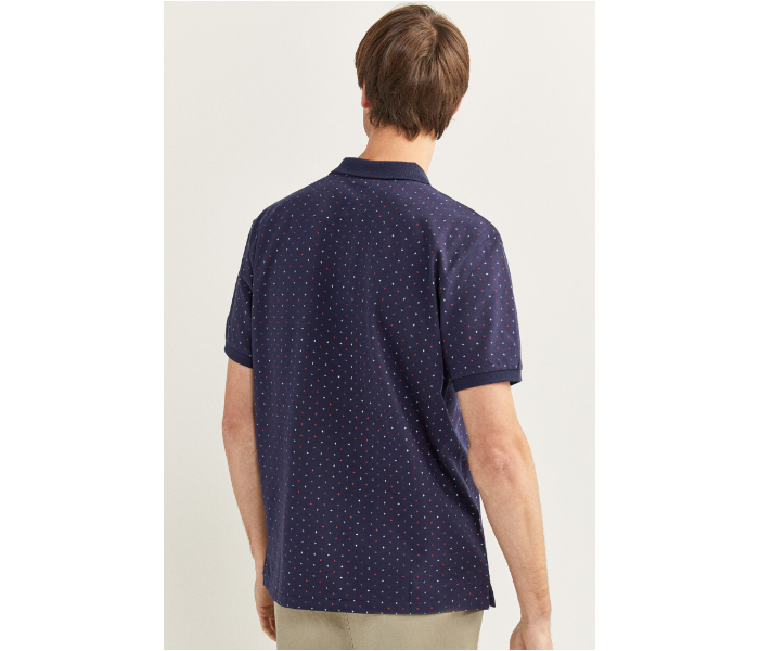 Springfield SS20 Basic Dotted Slim Fit Polo T-Shirt Large For Men – Blue - Zoom Image 3