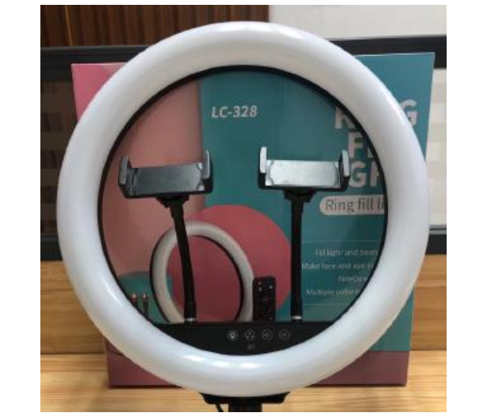 TikTok LC-328 13 Inch Ring Led Photo Selfie Beauty Light With Touch Remote Control Dual Mobile Phone Position Fill Light - Zoom Image 3