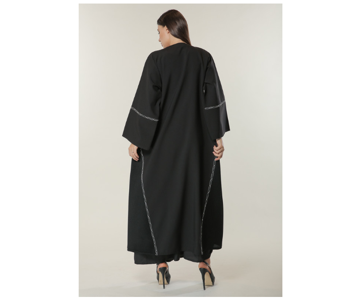 Moistreet Large Black Abaya with Handwork - Zoom Image 3