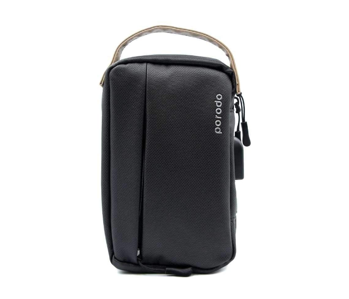 Porodo 8.2 inch IPX3 Water-Resistant Fabric with USB Connector Storage Bag - Black - Zoom Image 1