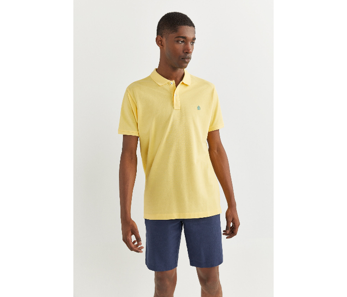 Springfield SS20 Basic Solid Slim Fit Polo T-Shirt Large For Men - Yellow - Zoom Image 4