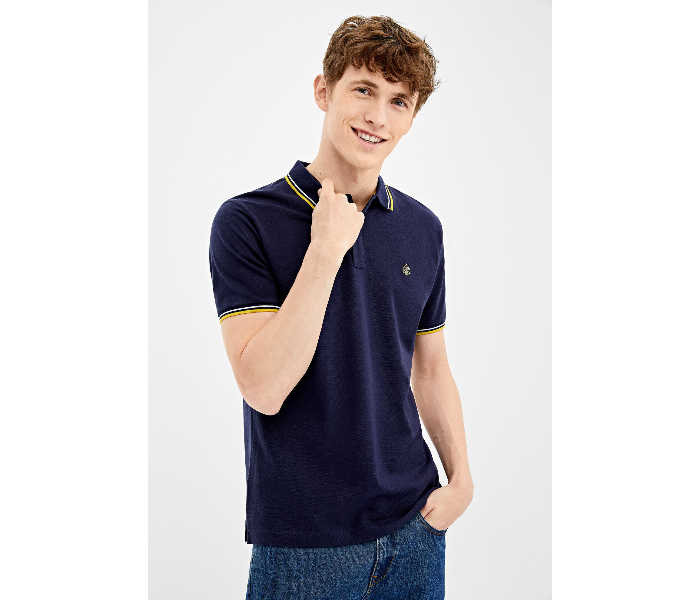 Springfield AW19 Basic Slim Fit Polo T-Shirt Medium For Men - Navy - Zoom Image 2