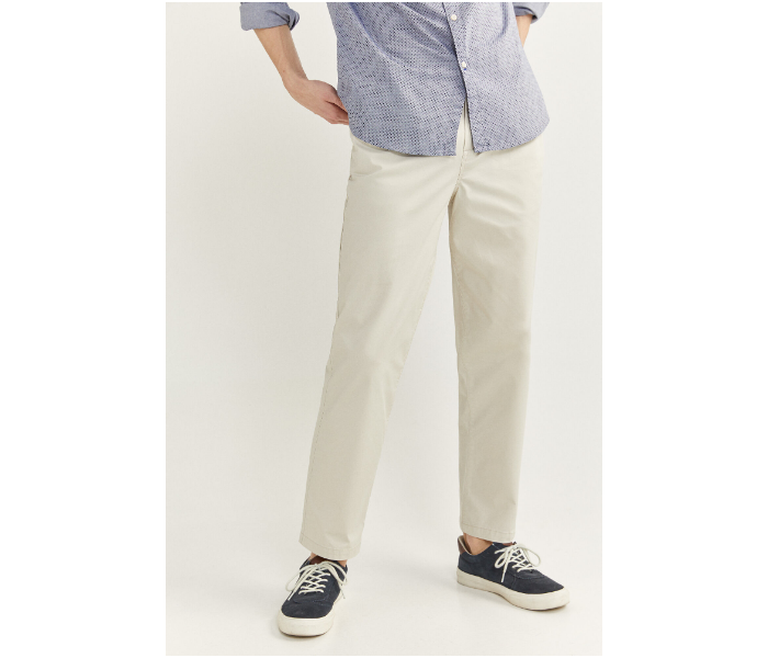 Springfield SS20 Solid Sport Trousers Chinos EU 44 For Men - Cream - Zoom Image 2