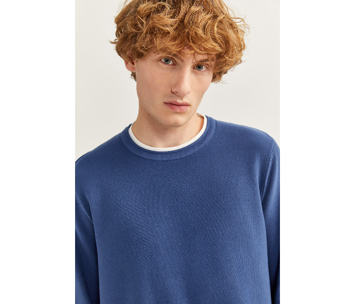 Springfield SS20 Long Sleeve Knitwear Fantasy Cotton Small For Men - Blue - Zoom Image 2