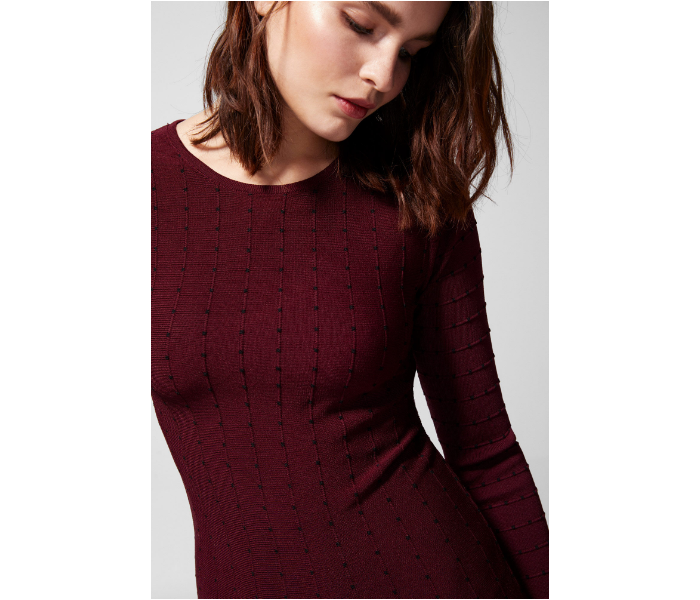 Springfield AW18 Long Sleeve Knitwear X-Small For Women - Maroon - Zoom Image 2