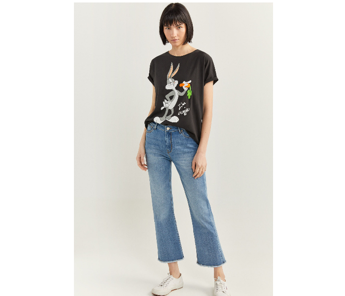 Springfield SS20 Short Sleeve Bugs Bunny Printed T-Shirt X-Small For Women - Black - Zoom Image 1