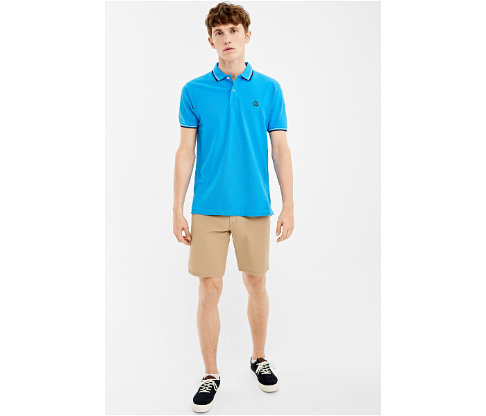 Springfield AW19 Basic Solid Slim Fit Polo T-Shirt XX-Large For Men - Teal - Zoom Image 3