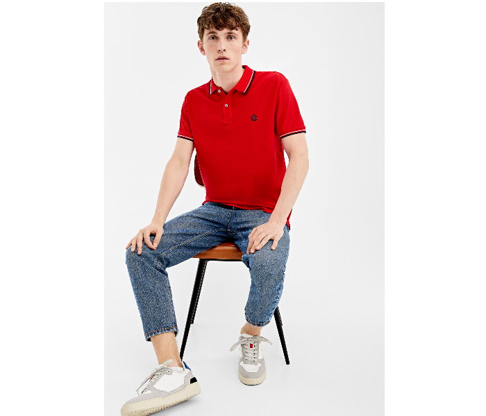 Springfield AW19 Basic Slim Fit Polo T-Shirt Large For Men - Red - Zoom Image 1