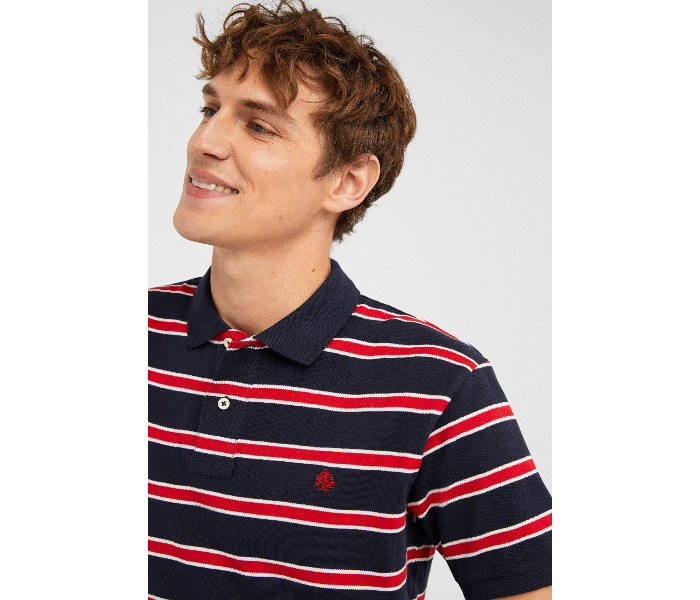 Springfield SS19 Basic Slim Fit Polo T-Shirt X-Large For Men - Navy and Red - Zoom Image 1