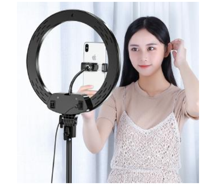 TikTok AL-33 13 Inch Live Broadcast Beauty Lamp Led Remote Control Ring light With 2.1m Tripod - Zoom Image 2