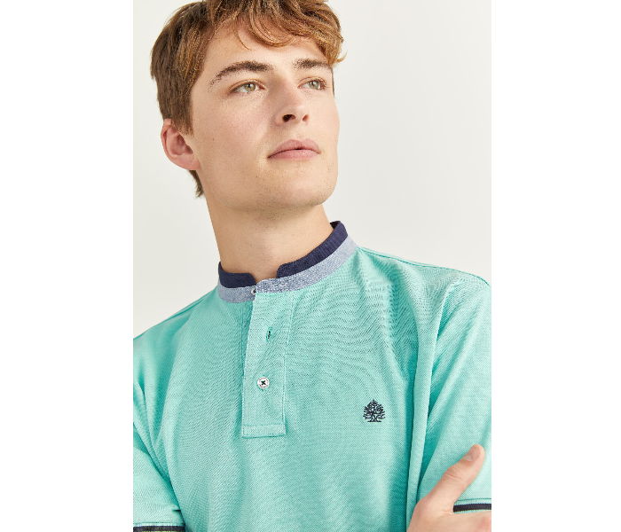 Springfield SS20 Basic Solid Slim Fit Polo T-Shirt Small For Men – Light Cyan - Zoom Image 2