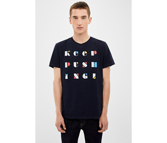 Springfield AW19 SPF Printed Quote Short Sleeve T-shirt Small - Dark Blue - Zoom Image 4