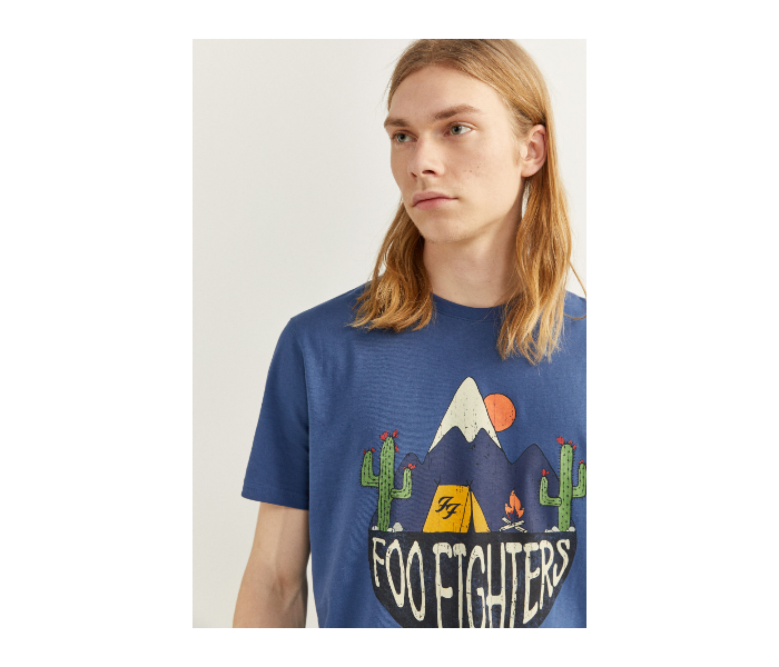 Springfield SS20 Regular fit Foo Fighters Print T-Shirt Small For Men - Blue - Zoom Image 2