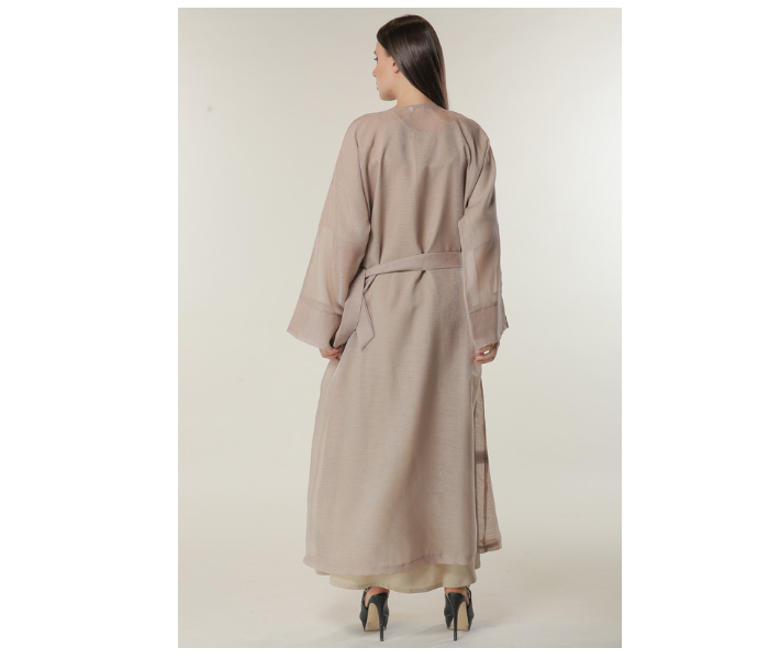 Moistreet Small Organza Abaya Set with Beige Under Abaya - Zoom Image 3