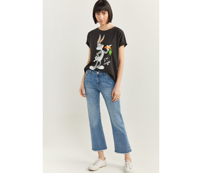 Springfield SS20 Short Sleeve Bugs Bunny Printed T-Shirt Large For Women - Black - Zoom Image 1