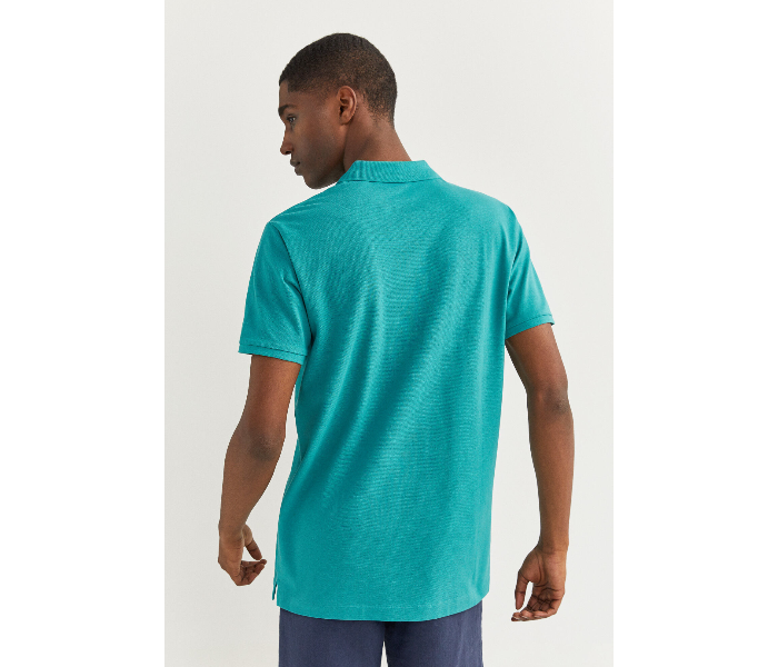 Springfield SS20 Basic Solid Slim Fit Polo T-Shirt Large For Men – Dark Cyan - Zoom Image 3