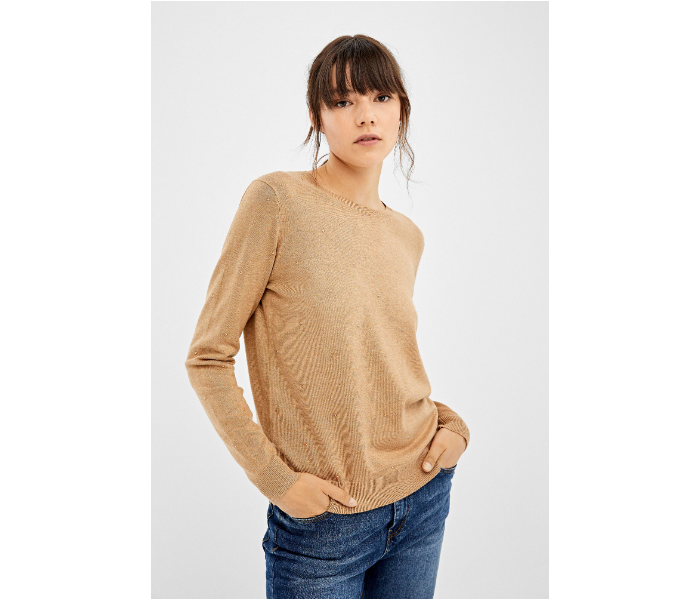 Springfield AW19 Long Sleeve Knitwear Small For Women – Light Brown - Zoom Image 1