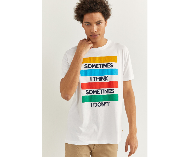 Springfield SS20 SPF Printed Quote Short Sleeve T-shirt Large - White - Zoom Image 3