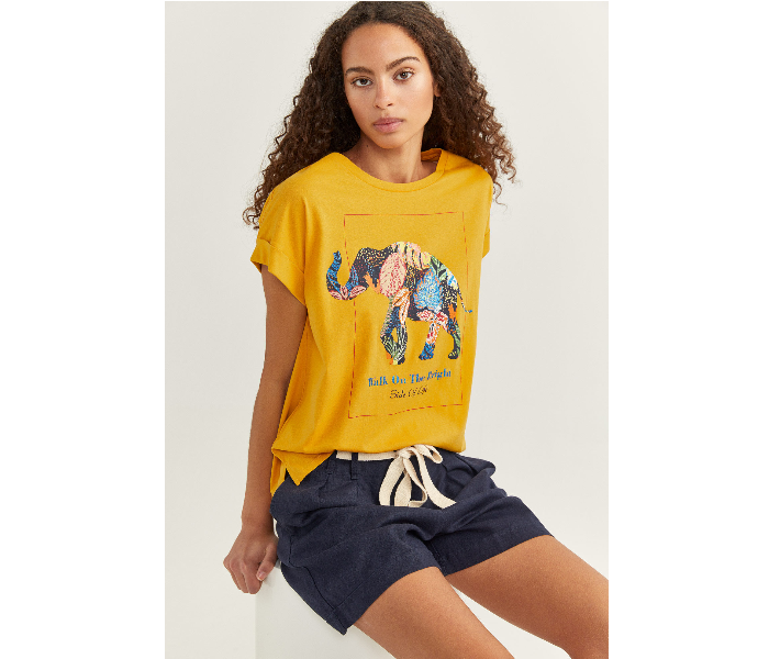 Springfield SS20 Short Sleeve T-Shirt With Design Medium For Women - Dark Yellow - Zoom Image 1