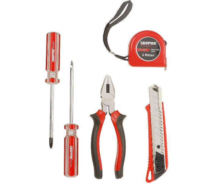 Geepas GT7649N 5 Pcs Combination Tool Set Red, Black - Zoom Image 1