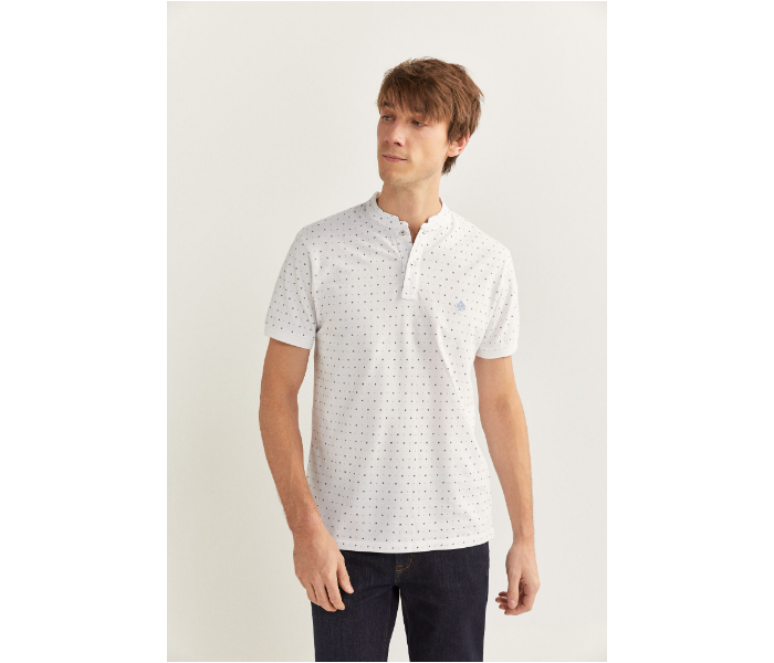 Springfield SS20 Basic Dotted Slim Fit Polo T-Shirt XX-Large For Mens - White - Zoom Image 2