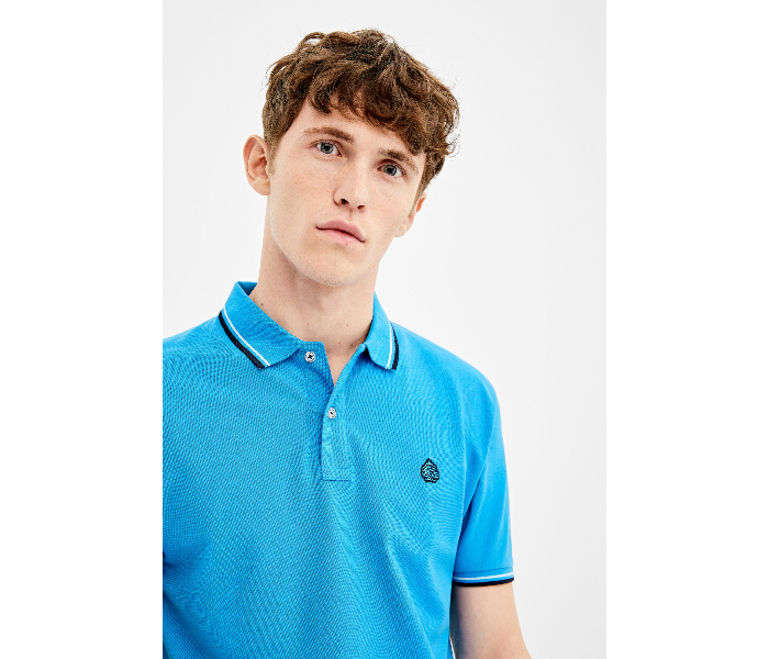 Springfield AW19 Basic Solid Slim Fit Polo T-Shirt Small For Men - Teal - Zoom Image 4