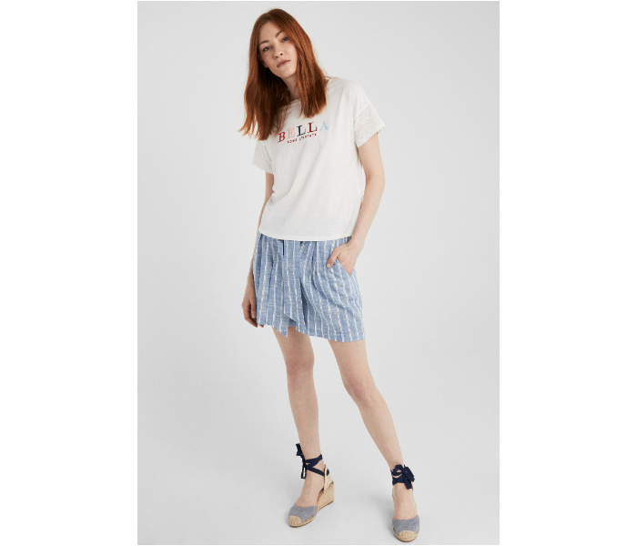 Springfield SS19 Short Sleeve Fancy T-Shirt Small For Women - Off White - Zoom Image 3