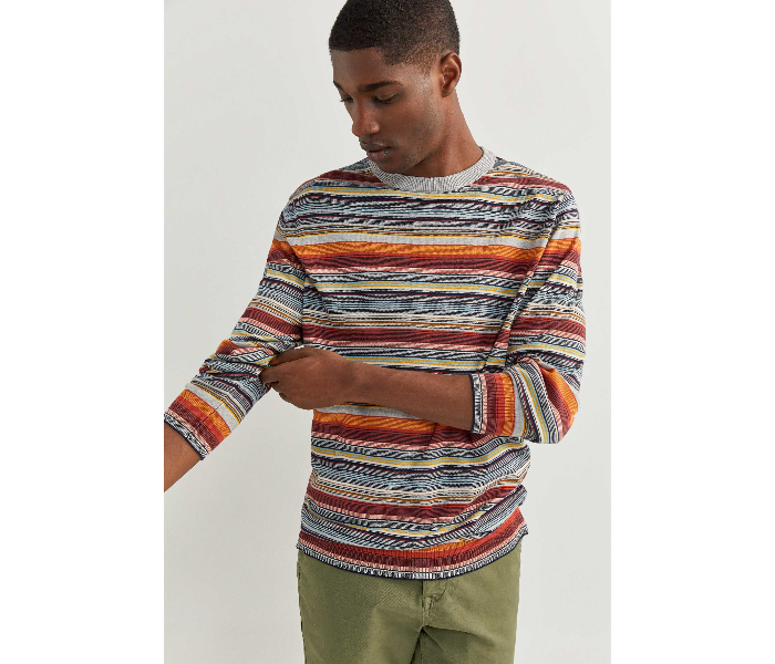 Springfield SS20 Long Sleeve Knitwear Fantasy Cotton Small For Men - Stripes - Zoom Image 4