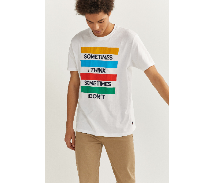 Springfield SS20 SPF Printed Quote Short Sleeve T-shirt Extra Small - White - Zoom Image 1