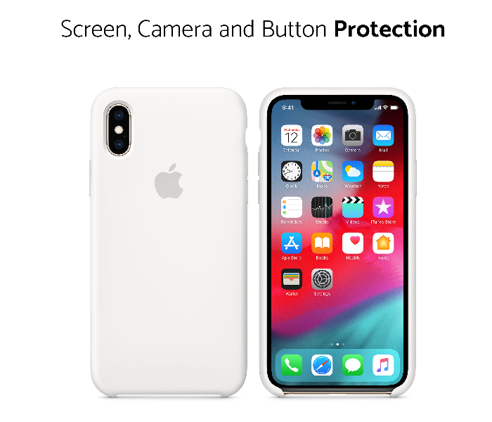 IQ Silicone Case Protector for Apple iPhone X and XS - Ceramic White - Zoom Image 2