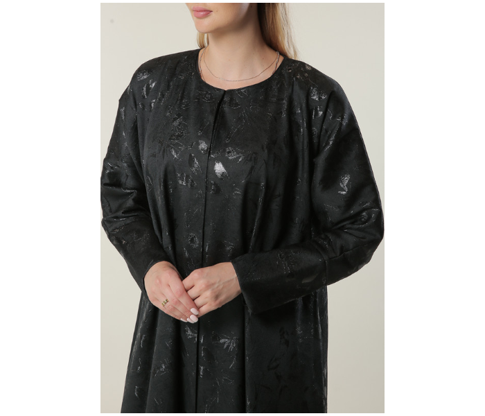 Moistreet Large Black Jaquard Abaya - Zoom Image 4