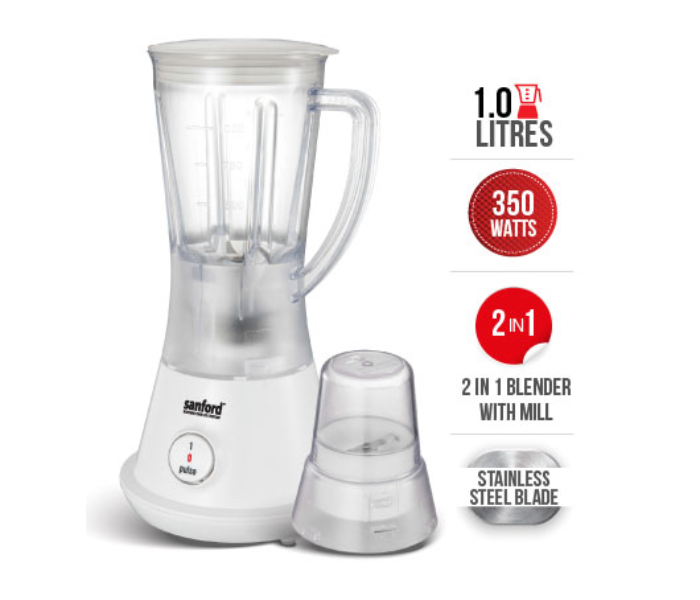 Sanford SF6842BR 350Watts 2 in 1 Blender - White - Zoom Image