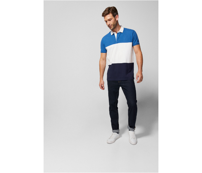 Springfield AW18 Polo Fancy T-Shirt Small For Men - Blue And White - Zoom Image 1