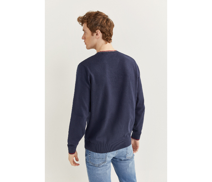 Springfield SS20 Long Sleeve Knitwear Fantasy Cotton Large For Men - Navy - Zoom Image 4