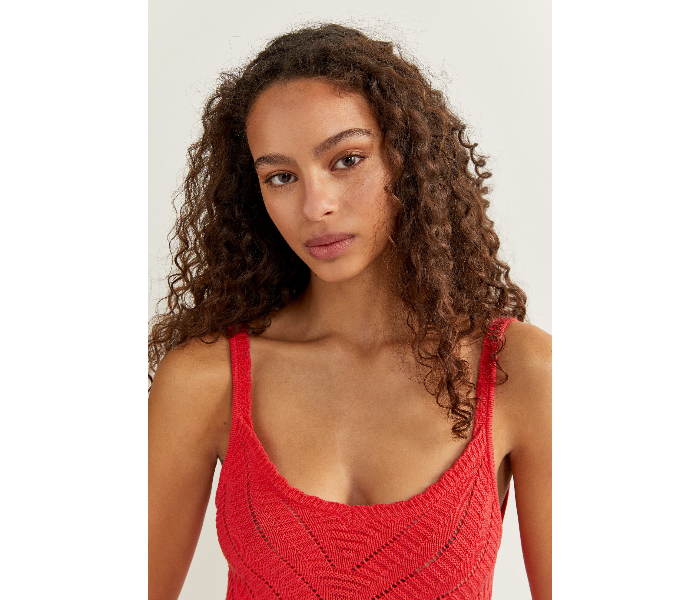 Springfield SS20 Sleeveless Knitwear Medium For Women - Red - Zoom Image 3