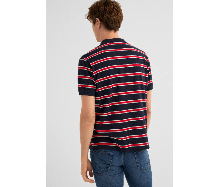 Springfield SS19 Basic Slim Fit Polo T-Shirt X-Large For Men - Navy and Red - Zoom Image 4