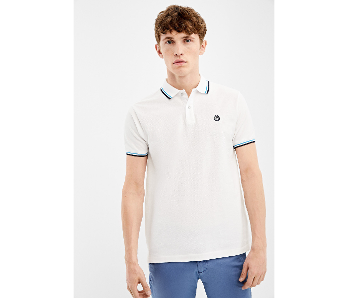 Springfield AW19 Basic Slim Fit Polo T-Shirt X-Small For Men - White - Zoom Image 2