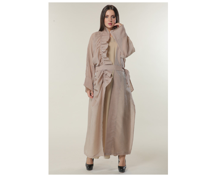 Moistreet Small Organza Abaya Set with Beige Under Abaya - Zoom Image 1