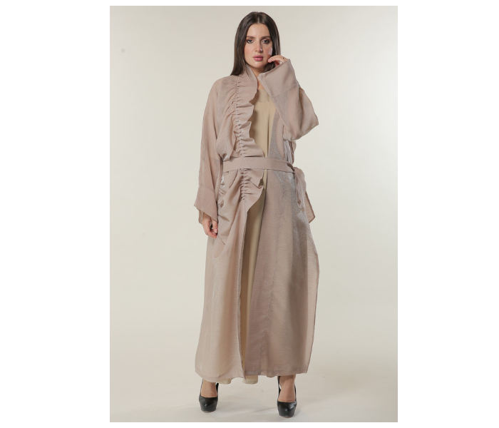 Moistreet Double XL Organza Abaya Set with Beige Under Abaya - Zoom Image 1