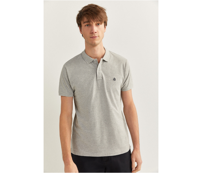 Springfield SS20 Basic Solid Slim Fit Polo T-Shirt XX-Large For Men – Light Grey - Zoom Image 2