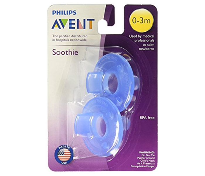 Philips 2 Pack 0-3 Months Avent Soothie Pacifier - Blue - Zoom Image 3