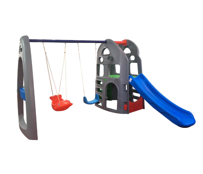 Babylove 28-001-2ZK Babylove Garden Play House Set Slide And Two Swings For Kids - Zoom Image 1