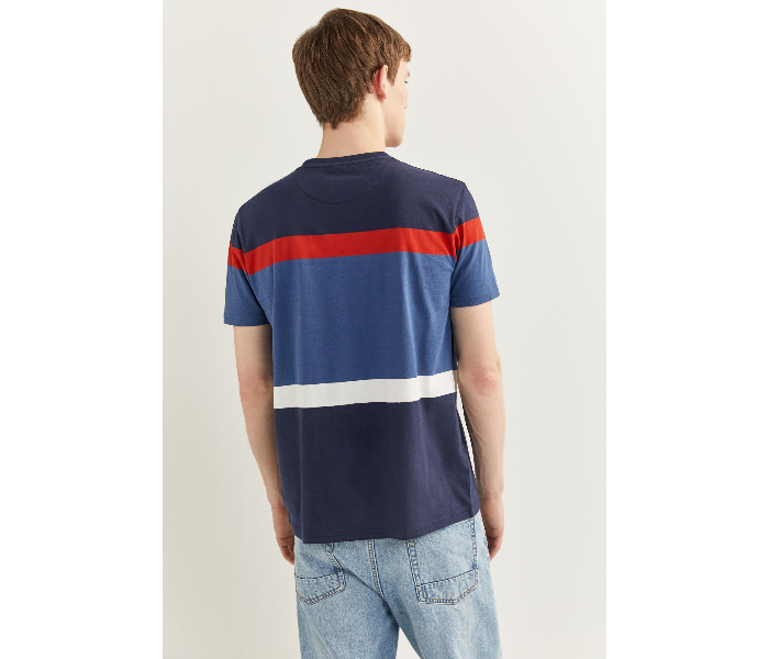 Springfield SS20 Short Sleeve Knitted T-shirt Large For Men - Blue and Red - Zoom Image 3