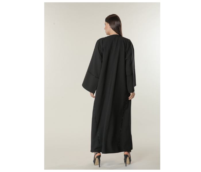 Moistreet Double XL Black Formal Abaya with Handwork - Zoom Image 3